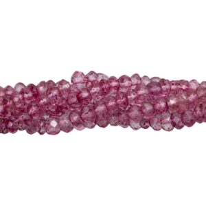 Bjergkrystal pink facet 3,5-4mm 36cm coated
