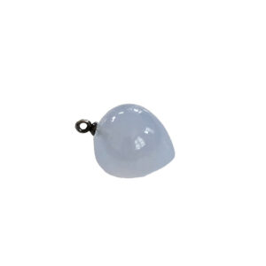 Anboret Calsedon omvendt blålig glat dråbe 12x14mm.
