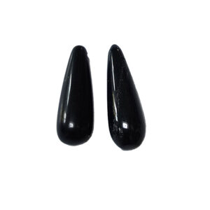 Jade sort tværboret dråbe glat 23x8mm 1stk