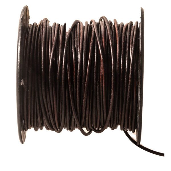 Lædersnøre okse mørk brun 1,5mm, 1m