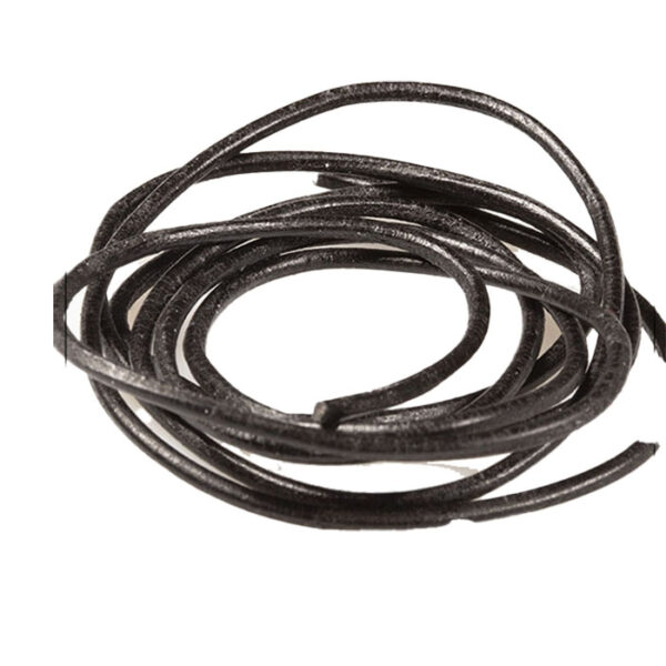 Lædersnøre okse sort 2mm, 1 meter