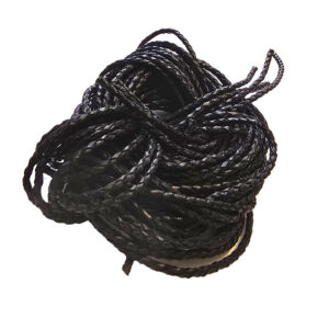 Lædersnøre okseflettet sort 3mm 1meter