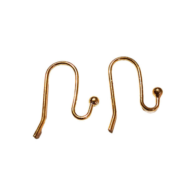 Ørekrog forgyldt med kugle 6,7x16mm, 5par