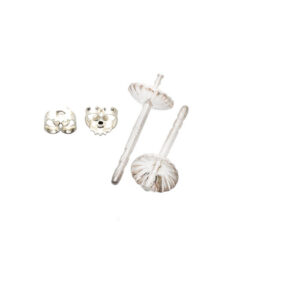 Ørestik Sterlingsølv/skål 5mm stift 10mm-bagstopper, 1par