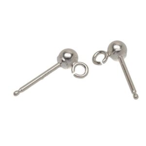 Ørestik sterling sølv m/kugle 3mm og øje 0,7mm stift