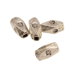 perle sterlingsølv kantet oval 6,5X2,8mm 4stk