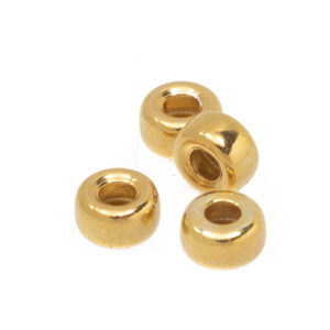Rondel sterlingsølv forgyldt 5mm 4stk