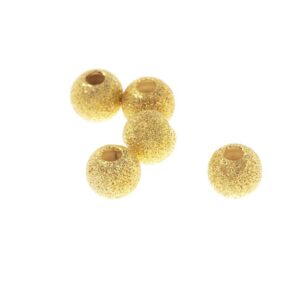 Perle sterlingsølv forgyldt stardust 4mm 3 micro 2stk