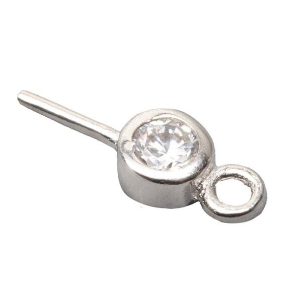 Stiftøsken/perleophæng sterling sølv m/3mm cz sten