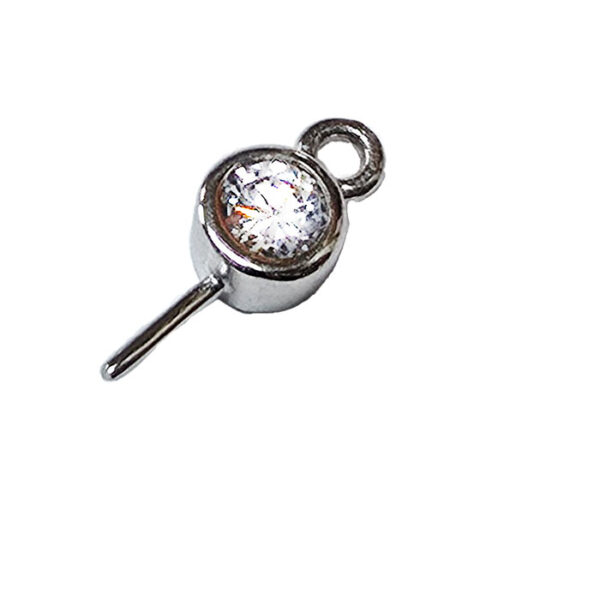 Stiftøsken/perleophæng sterling sølv m/4mm cz sten,