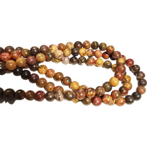 Jaspis picasso brun 6mm frost. 1streng