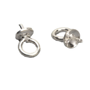 Stiftøsken/perleophæng sterling sølv 4x0,7mm glat skål 2stk