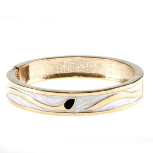 armbånd ass hvid rek resin /messing fg 18k