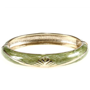armbånd ass grøn oval resin /messing fg 18k