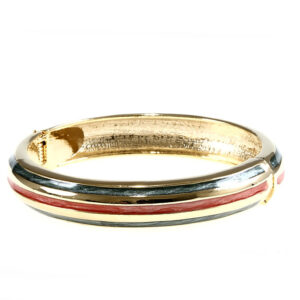 armbånd ass blå/rød stribe resin /messing fg 18k