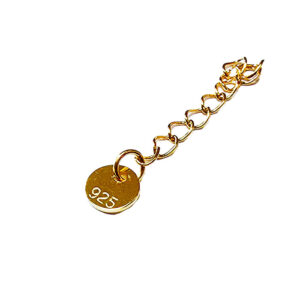 Forlænger Sterling sølv 925 forgyldt/rund plade, 30mm 1stk