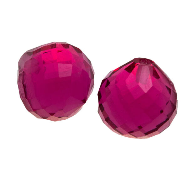 Krystal løg form mørk pink 6mm