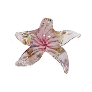 Glasvedhæng søstjerne pink 42mm, 1stk