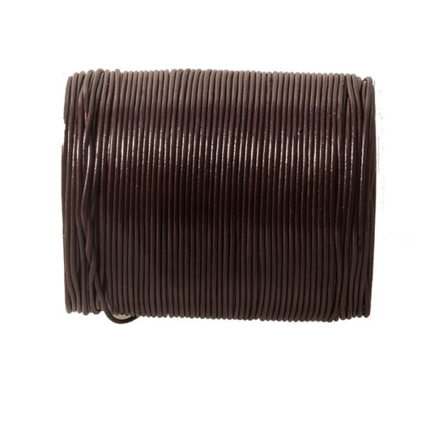 Lædersnøre chokolade brun 1mm, 100 meter