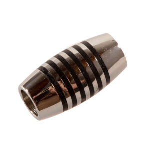 Magnetlås stål ø/6mm længde 21x11mm/sorte ringe, 1stk