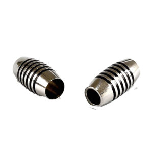 Magnetlås stål indv.5mm længde 17x10mm m/sorte ringe, 1stk
