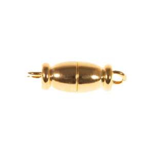 Magnetlås guldfarvet oval længde 22x7mm. 1stk