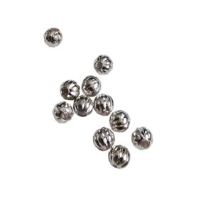 perle forsølvet 3mm rillet 50stk