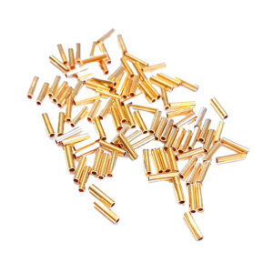 Mellemperle forgyldt messing glat 6x1,4mm hul 0,9mm 100stk