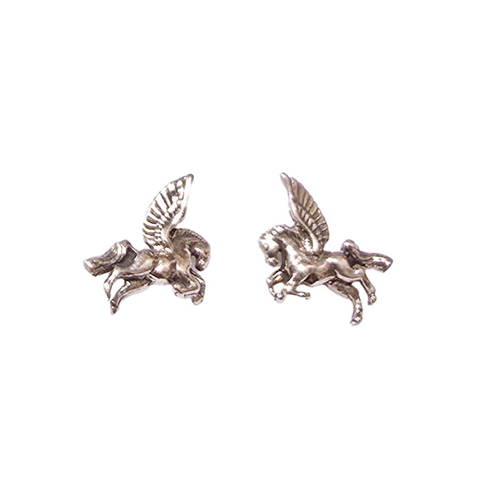 Ørestik sterlingsølv 925, pegasus/bagstop