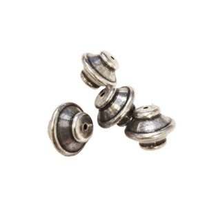 Perle metaliseret sølv spacy 11x14mm 4stk