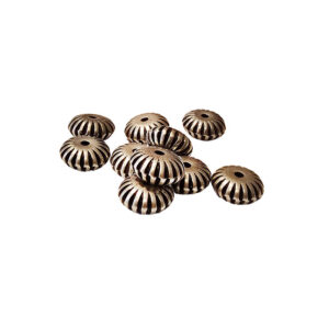 Perle metaliseret plast kamille 5x10mm ant. 10stk