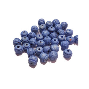 Perle Peru, keramik, blå, 7mm