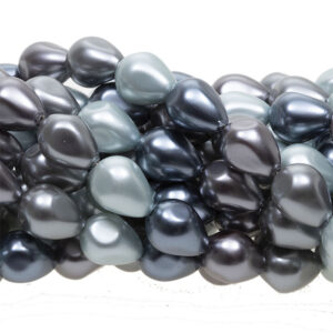 Shellperler blå grå brun 10x13mm