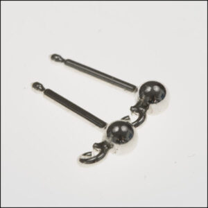 Ørestik Sterlingsølv/kugle 3mm/øje hul 1mm bagstopper, 1par
