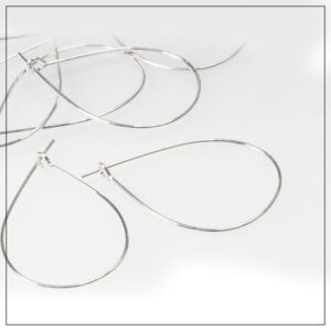 Creol forsølvet oval 25x16mm 0,62mm tråd, 4par