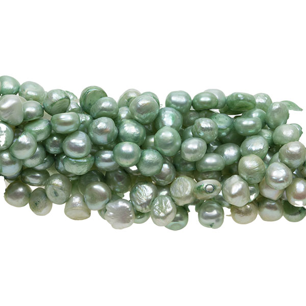 Ferskvandsperle lys grøn 10-11mm
