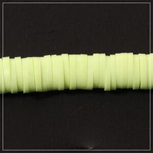 Fimo Perle rund skive sart grøn 6mm