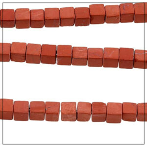 jaspis rød 6x6mm frost 40cm