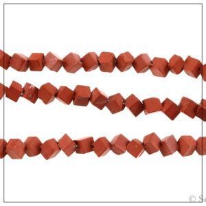 jaspis rød 4x4mm frost  dia. 40cm