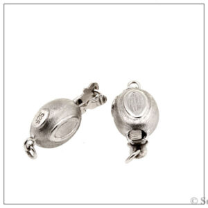 Kuglelås Sterlingsølv oval flad 14X7X5mm, 1styk