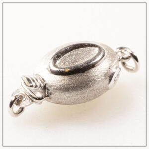 Kuglelås Sterlingsølv oval flad 18X8x6mm, 1styk