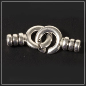 Øskenlås forsølvet metal, 23x14x6mm, hul 3mm, 1stk