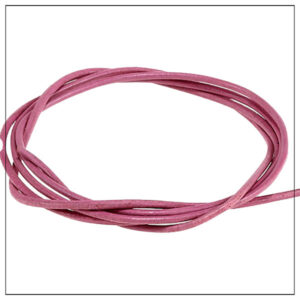 Lædersnøre okse pink 2mm, 1 meter