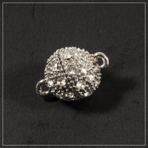 Magnetlås platinfarve m/A rhinsten, 12x18mm. 1stk