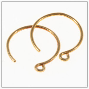 Creol Sterling sølv forgyldt åben med øje 25 mm, 1par