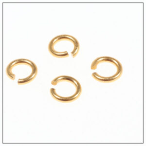 Øsken sterlingsølv forgyldt 3x 0,6mm åben ring, 10stk