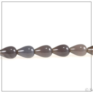 onyx grå dråbe 13x18mm 1streng