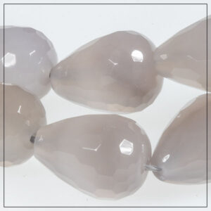 Onyx grå facet dråbe 15x20mm 1streng