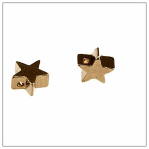 Mellemperle messing stjerne 6mm 10stk