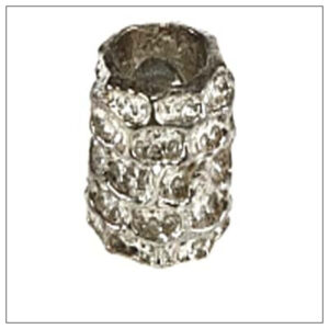 Rør sterlingsølv murstensmønster 6,75x7,10mm hul 3,5mm, 1stk